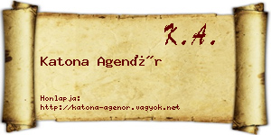 Katona Agenór névjegykártya