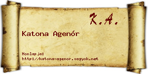 Katona Agenór névjegykártya