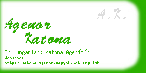 agenor katona business card